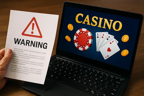 Casino website warning